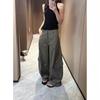 2026 Spring/Autumn Plus Size Women's American Hot Girl Cargo Pants - Casual, Loose, Versatile Wide-Leg Style