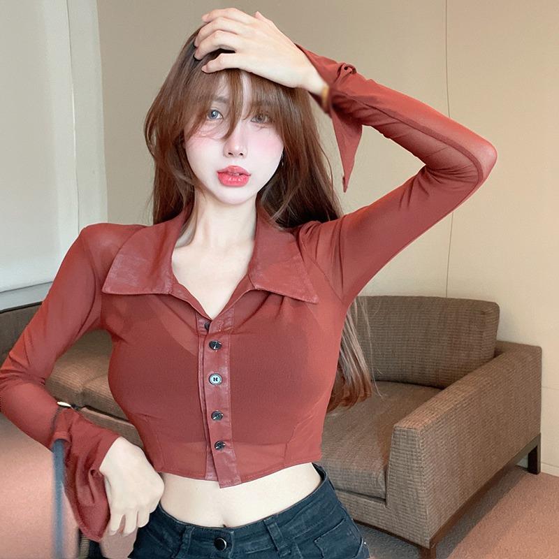 Women's Sunscreen Shirt Women's Shirt Short Style Design Sense Mesh