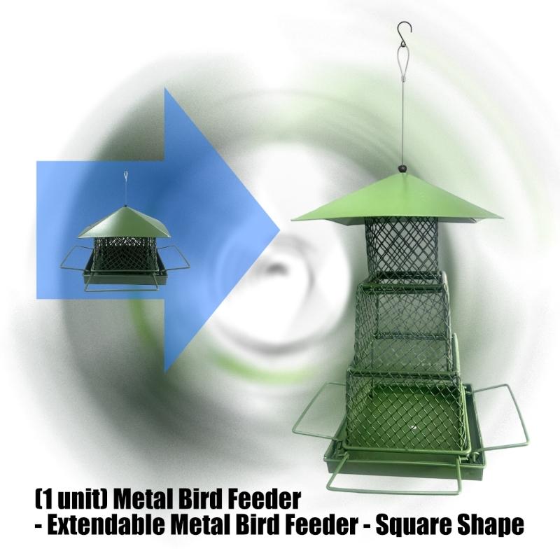 Squirrels Proof Outdoor Bird Feeder Metal Construction Feeding Ports Weatherproof Roof Design For Finches
