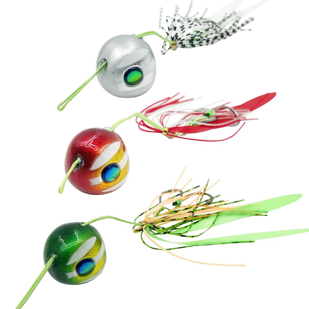 TOTOMOKA Tai Rubber Lures Three 200g Type For Red Sea Bream (3-Piece Set) - Colors 40g, 60g, 80g, 100g, 120g, 150g, 180g, - Luminous, Free-Sliding -