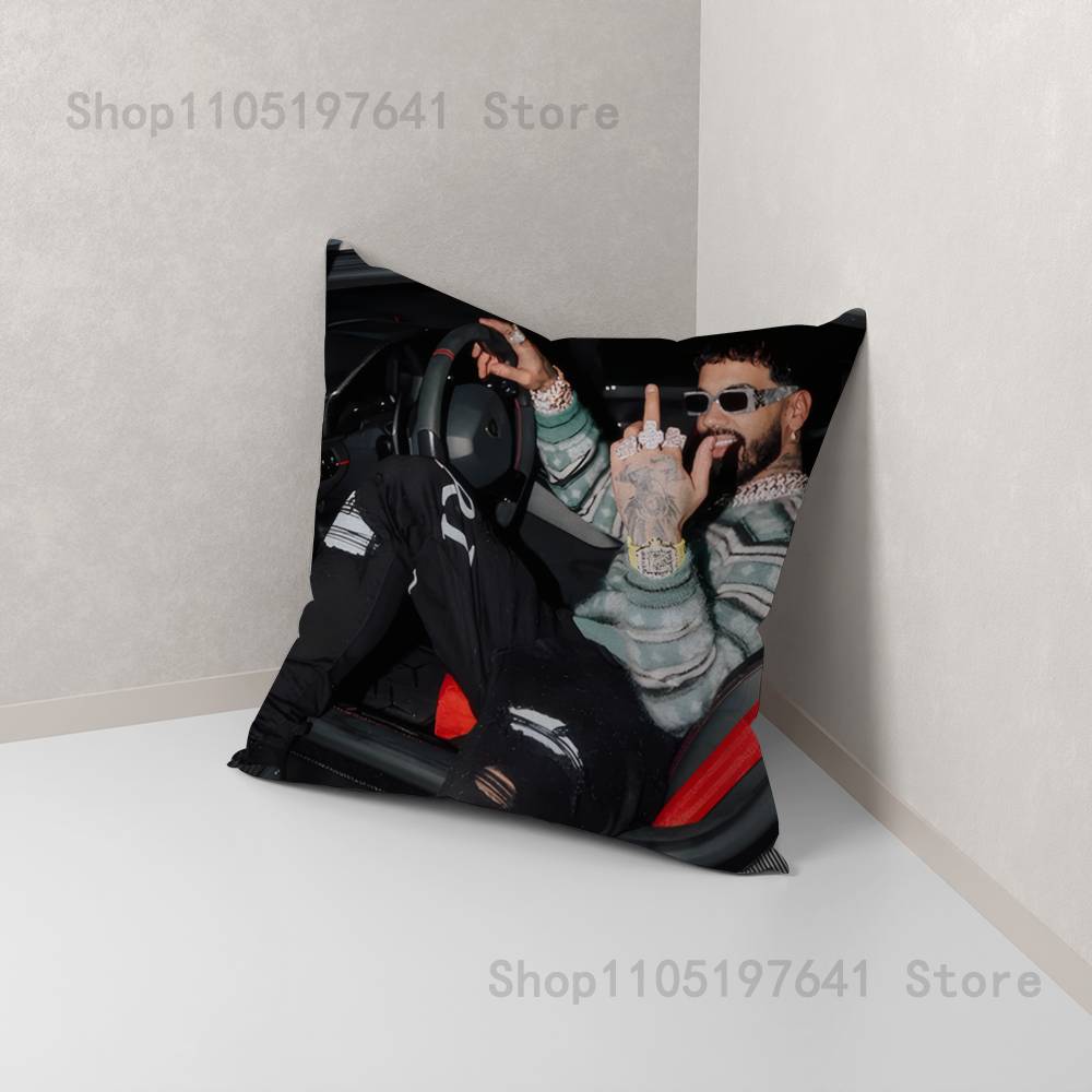 A-Anuel AA Rapper Pillow Case For Sofa Decor Car Office Room Printing Cushion Cover Decorations and Protector