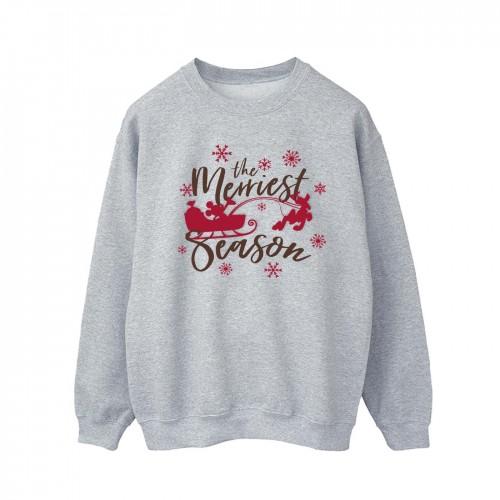 Disney Mens Mickey Mouse Sleigh Sweatshirt