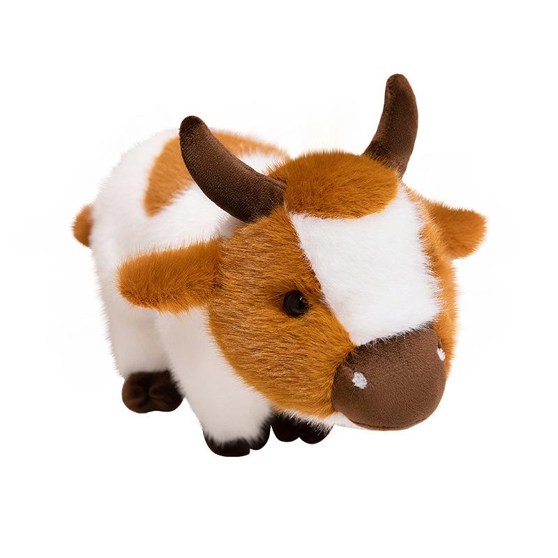 Cartoon Simulation Cow Doll Plush Toy Brown Cow Calf Doll Children Accompany Soothing Puppet