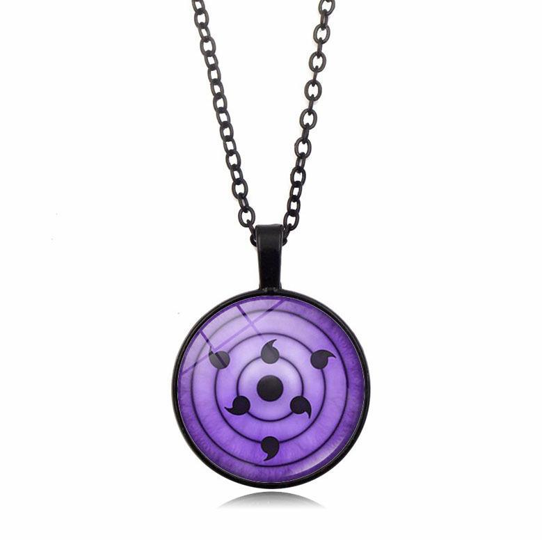 anime merchandise Naruto Sharingan Pendant Necklace Men Women Versatile Circular accessories Sweater Chain toys gifts for kids