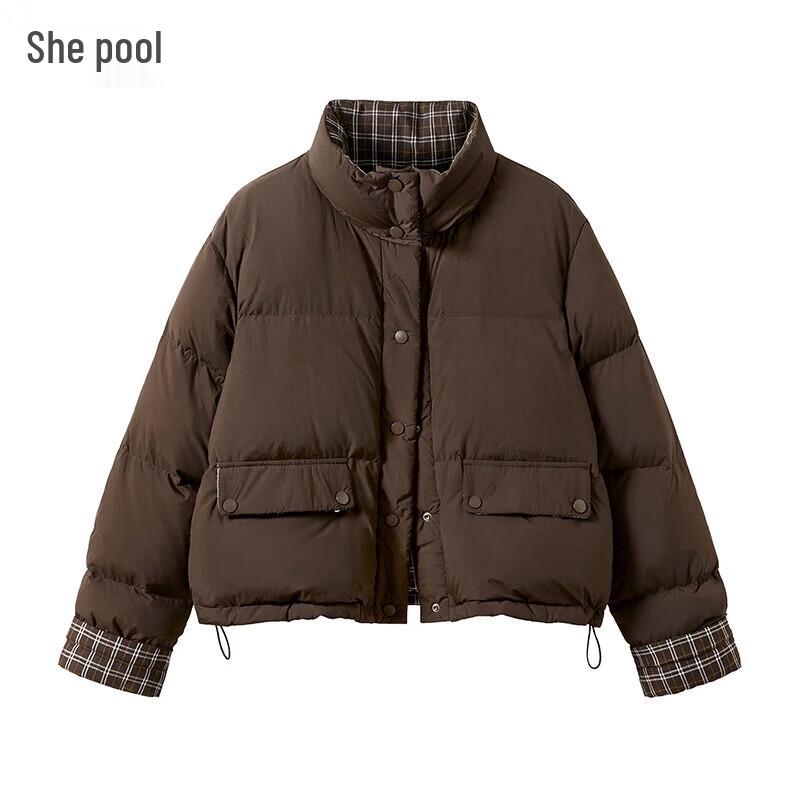 

Женская куртка в клетку в стиле ретро, 90% пух утки XL