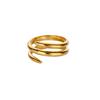18K Gold Plated Stainless Steel Geometric Open Wide Band Unisex Ring