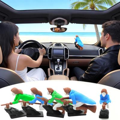 Witch Broomstick Car Dashboard Ornament Motion Activated Drift Decor for Witch & Wizard Fans Fun Moving Toy for Windshield