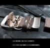 (Tochigi Leather) Tochigi Leather Belt for Men, Genuine Leather, Cowhide, Vegetable-Tanned Leather, Floral Pattern, Made with Tochigi Leather Co.,