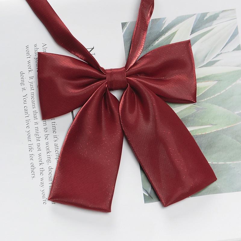 Pink Feather Jk Solid Color Collar Bow Tie For Japanese School Uniforms Women