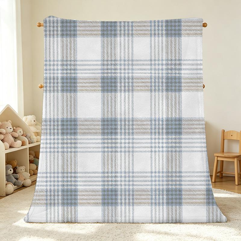 Soft Fuzzy Flannel Blanket: High-density Plaid Throw, Plush Warm & Cozy, Ideal for Bedroom, Living Room, Sofa, Christmas & Halloween Home Use