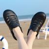 WTEMPO Summer Men's Sandals Hollow Flat Heel Adjustable Buckle Soft Thick Sole Non-slip Wear-resistant Quick Dry Wading Leisure Trend Beach Slippers