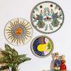 Metal Decorative Wall Plates |  Madhubani Art Design | Living Room Wall Decoration | Décor Items | Gift Items (Multicolour) (Set of 3)