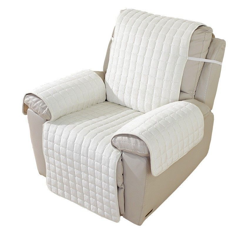 Winter Flannel Solid Color Square Sofa Cover with Plush Cushion Pad One Piece Set for Cozy Home Decor
