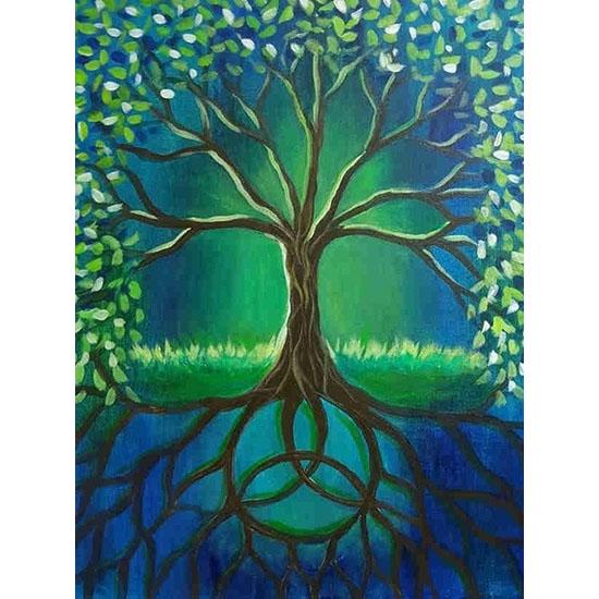 huacan Paint With Diamonds Scenery Tree Diamond Painting Full Round Landscape Picture Of Rhinestone Mosaic Flowers