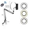 LED Selfie Ring Fill Light Metal Fold Arm Mobile Phone Holder Stand Tripod Bracket Desk Lamp Photography