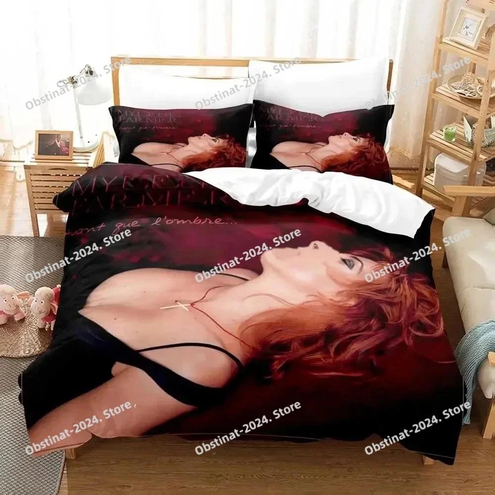 Single Mylene Farmer Bedding Set Duvet Cover Full Queen King Size Pillowcase Bed Printed Bed Set Aldult Kid Bedroom Single Twin