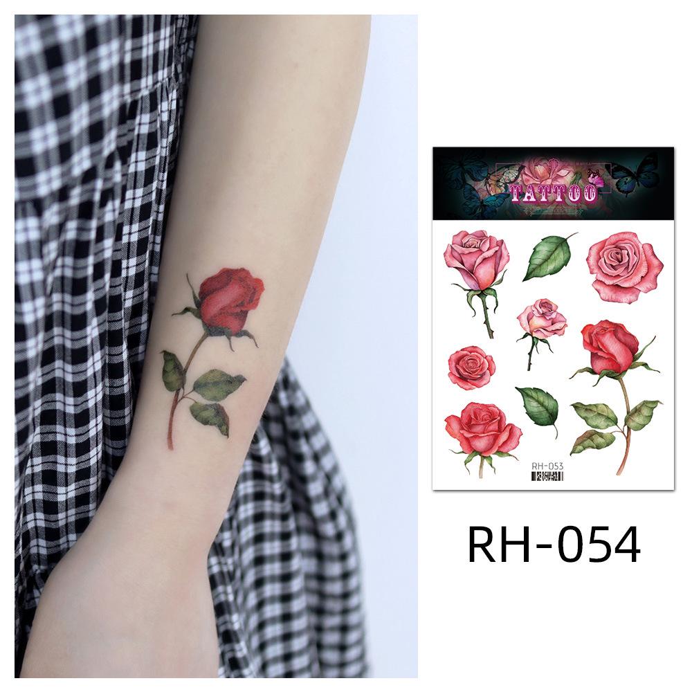 Waterproof Colorful Flower Tattoo Stickers - Disposable Tattoos