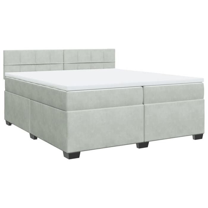 VidaXL Sommier à lattes de lit et matelas Gris clair 200x200cm Velours 3288702