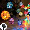 1pc Solar Moroccan Ball Fairy Lights Hollow Ball String Light with 8 Lighting Modes For Home Outdoor Garden Patio Festival Decor