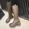 Autumn and Winter New Slimming Boots, Women's Platform Soles, Autumn and Winter Knee-length Knight Boots, Handsome High Boots