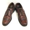 Vintage 70er-80er Jahre Unbekannte Marke Amerikanische Full Brogue Long Wingtip Schuhe Braun 9D 26,5-27,0(GEBRAUCHT)