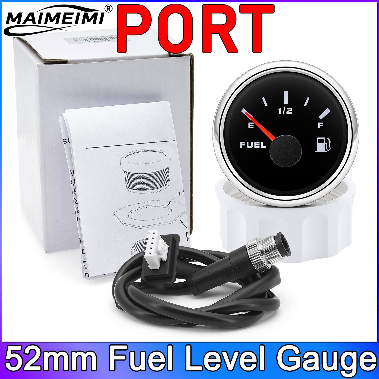 52mm Fuel Level Gauge PORT STBD Starboard NMEA2000 Fuel Meter Indicator Marine NMEA 2000 Compatible Pointer Gauge for Boat Yacht PORT silver