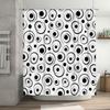 Modern Black White Print Shower Curtain For Bathroom Decor Round Pattern 3D Waterproof Fabric Various Sizes Available (Customiza