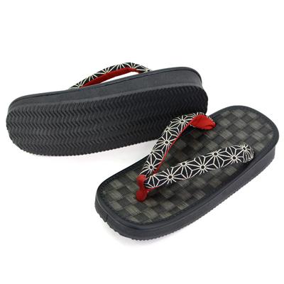 Takeharu Setta Made In Checkered Black Tatami Ukon Large Sponge Comfortable Toe Checkered Assorted Large Genuine Tatami Sandals Sandals, Japan,