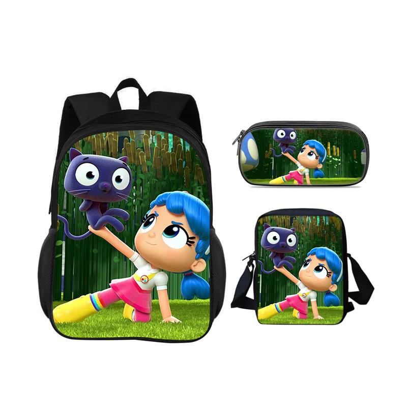 True and the Rainbow Kingdom backpack, pencil case, shoulder bag, 3Pcs set, cartoon print, kindergarten, children and students