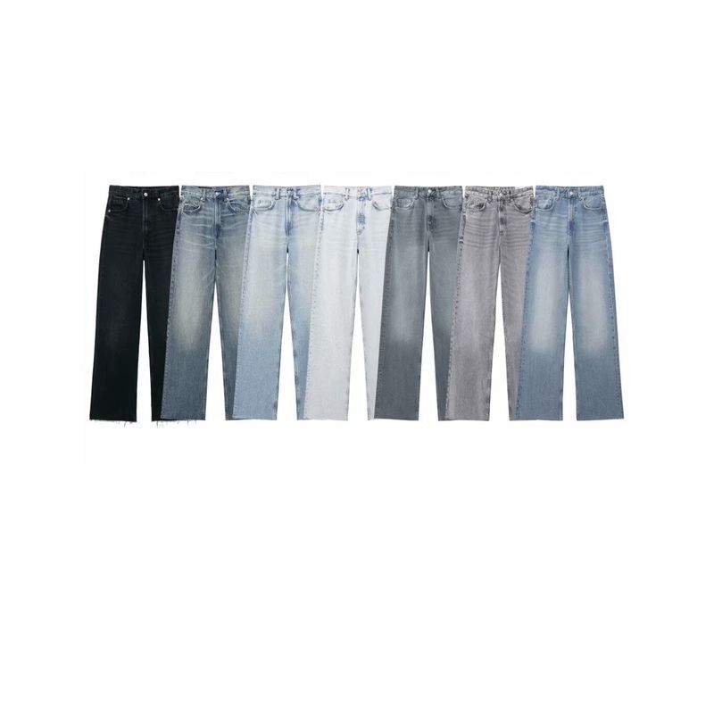 Kaslead New Arrival Women's Clothing Fashion Style Fashion All-Match High Waist Wide Leg Denim 6045022