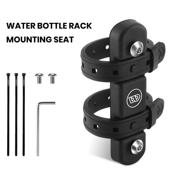 Bike Water Bottle Mount Adapter with Screws Wrench Adjustable Silicone Strap No Drill Bicycle Frame Seat Tube Water Cup