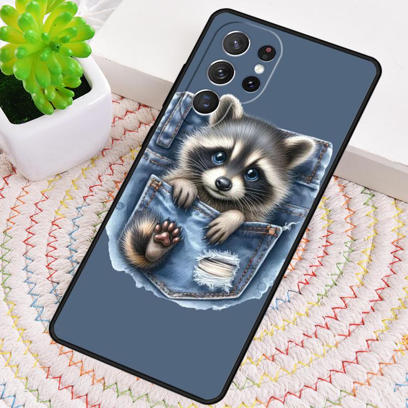 Raccoon TPU Phone Case For Samsung Galaxy note 10 pro S26 S25 S24 S23 S22 Ultra Plus S21 FE S20 Shockproof Cover