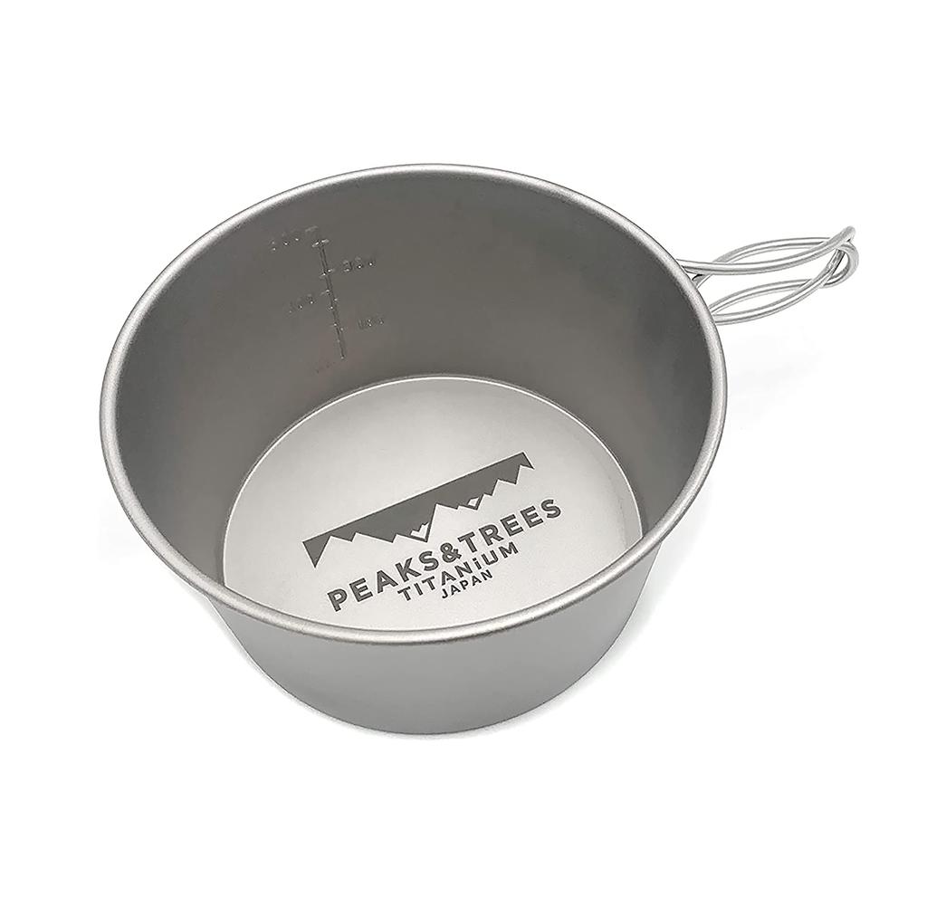 Titan Sierra Cup Direkte Ild Dyp 600ml Tsubame Sanjo Laget i Japan Sammenleggbar Brett Håndtak med Skala Utendørs Camping Kokeapparat Stort Kokeutstyr