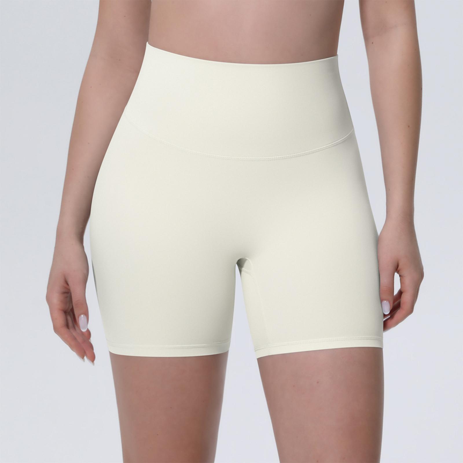 

Women s Fashionable Color Tight Yoga Pants, Sports Running And Fitness Three Part Shorts L бежевый
