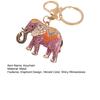 Keychain Sparkling Rhinestones Inlaid Elephant Design Keychain Pendant Enamel Oil Drip Process Smooth Edges Spring Buckle Key Holder Car Keys Good