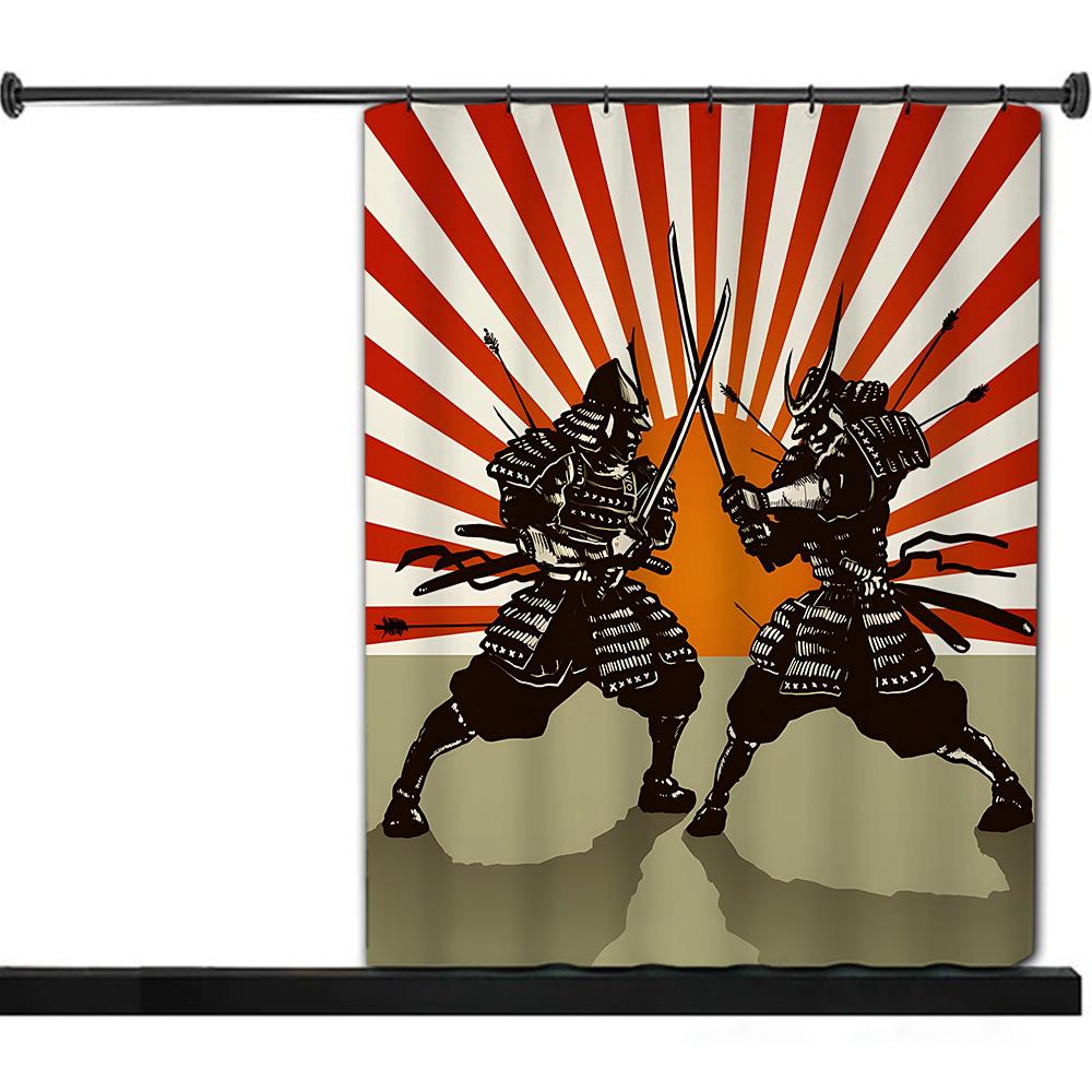 Japanese samurai devil Shower Curtain Waterproof Polyester Fabric Paint Bath Curtains Home Bathroom Decor Curtain With Hook