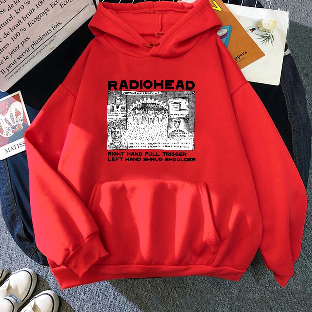 Fashion Radiohead Hoodie for Men/Women Rock Band Music Fans Sweatshirts Oversized Graphic Clothes Harajuku Couple Sweatshirt