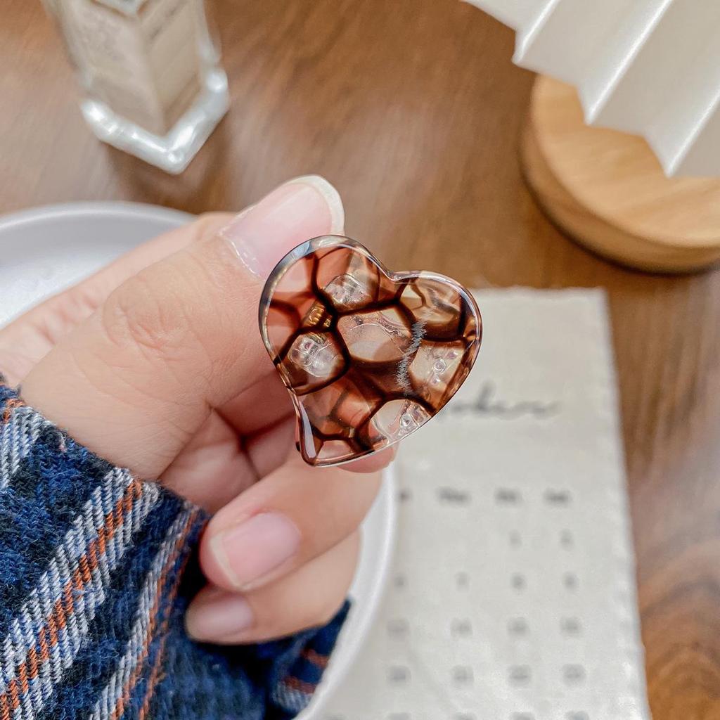 Bofeiya Sweet Heart Acetate Hair Clip - Cute, Small, High-End Side or Top Clip for Braided Hairstyles