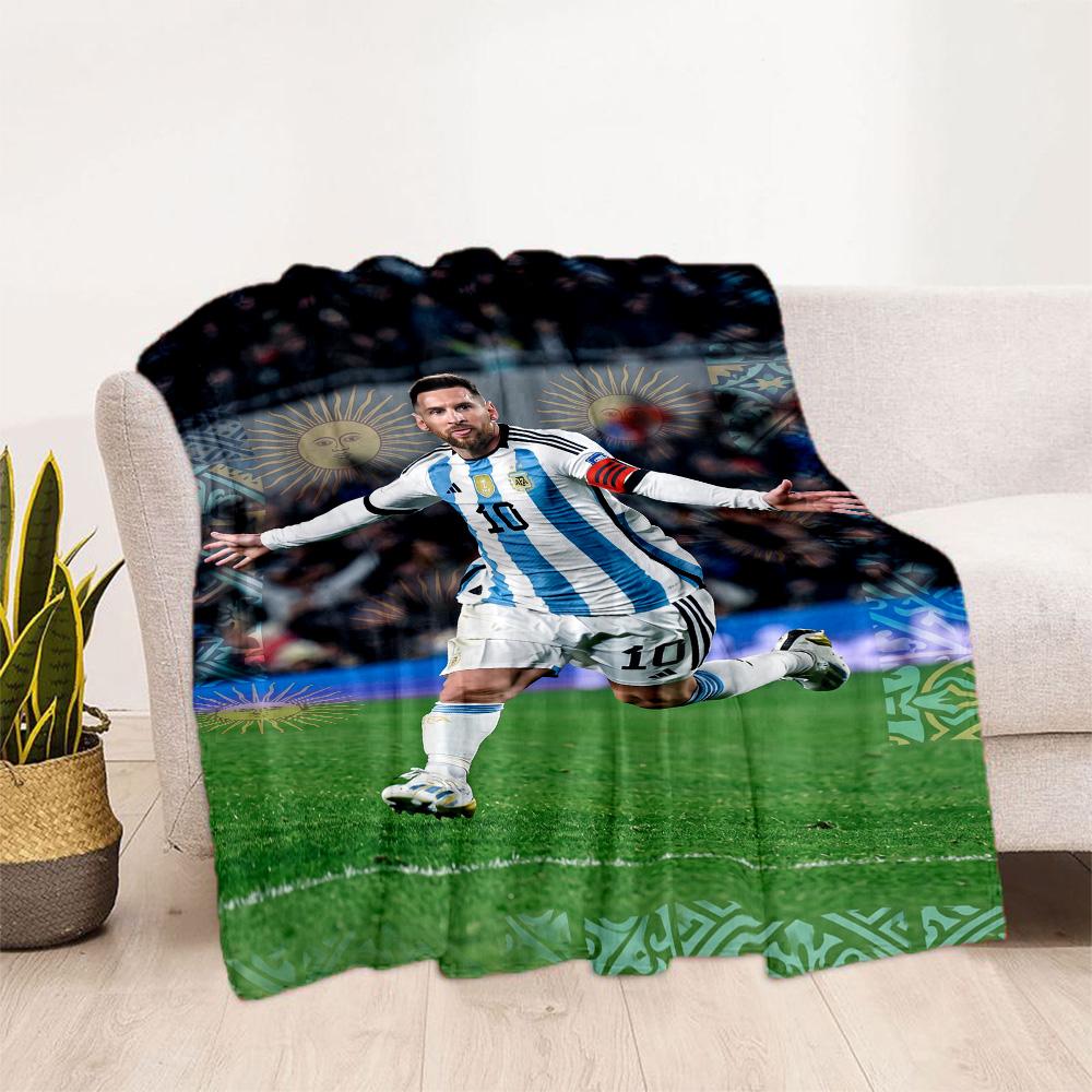 Messi 491 Blanket Comfortable Great for Bedding Seaside Livingroom Four Seasons Universal Digital Print Ideal Gift for Friends Family Couples Picnic