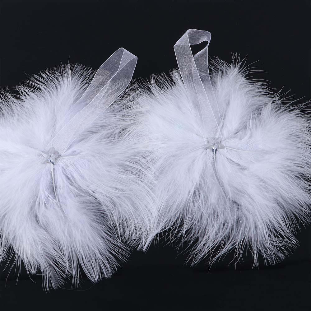 Party White Home Christmas Decoration Feather Wing Hanging Feather Star Bauble Christmas Pendant