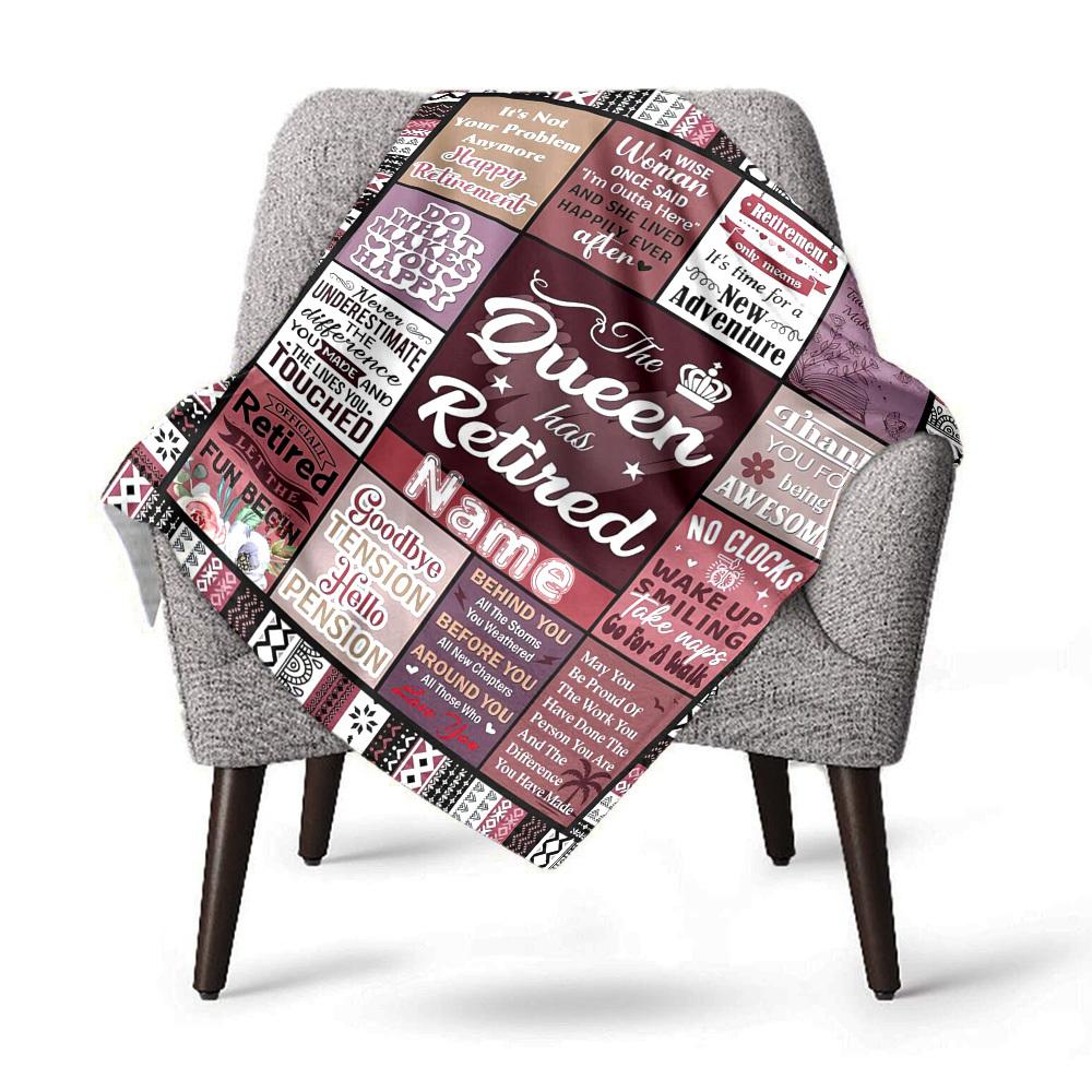 Retirement Celebration Home Customize Your Name Blankets Soft Lightweight Comfortable Allseason Multipurpose Blanket For Picnics Couches Offices Beds