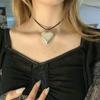 Star Pendant Choker Chain Black Rope Chain Necklace Y2K Jewelry Ornament Women