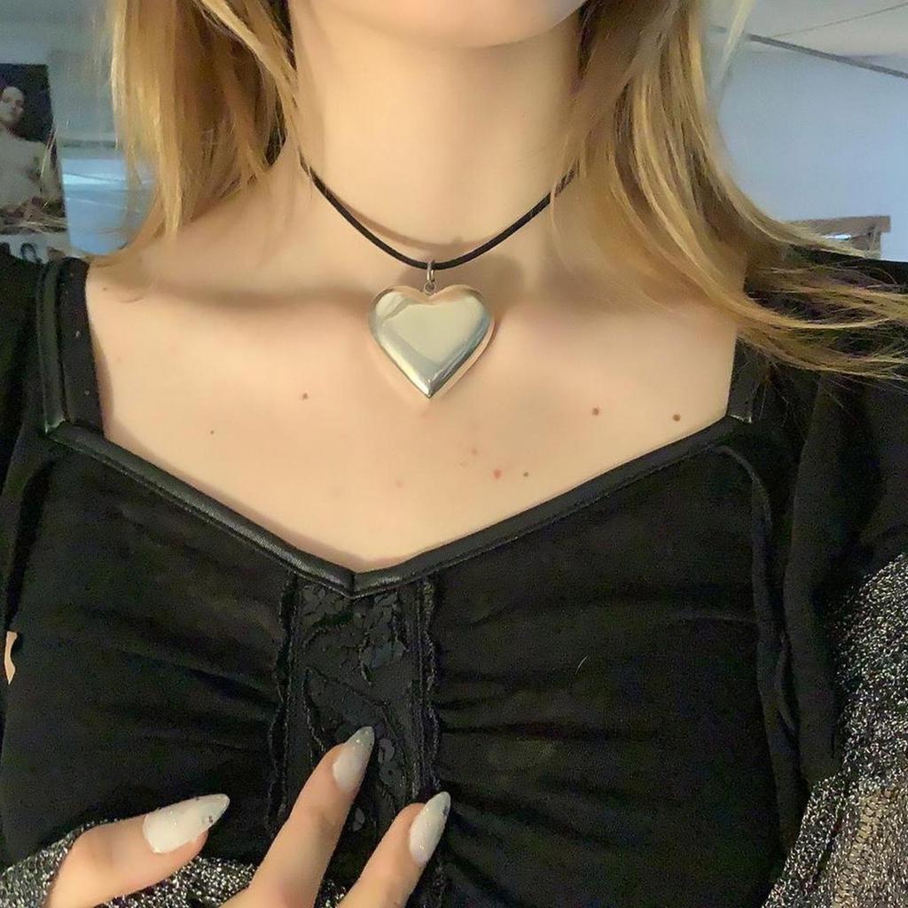Star Pendant Choker Chain Black Rope Chain Necklace Y2K Jewelry Ornament Women