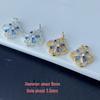 2025 New Minimalist French Full Diamond Four-Leaf Clover Handmade Crystal DIY Jewelry Accessories