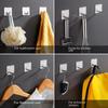 304 Stainless Steel No-Drill Adhesive Hooks - Waterproof & Moisture-Proof for Kitchen, Bathroom, Door
