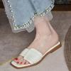 Mode 2025 Rom Stil Freizeitmode Leder Hausschuhe Sommer Lässige Flache Schuhe Damen Hausschuhe Damen Luxus Weiche Damen Sandalen