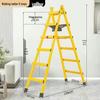 Thickened Carbon Steel Folding A-frame Ladder: Multi-purpose for Household, Electrician, Welding, Decoration, and Engineering.