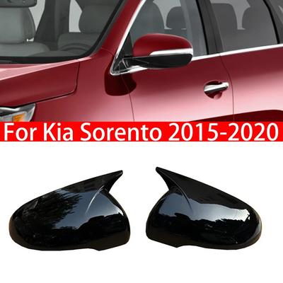 Dla Kia Sorento 2015- Osłona lusterka bocznego samochodu Osłona błotnika Zewnętrzna osłona lusterka tylnego Naklejka ozdobna Włókno węglowe Czarne