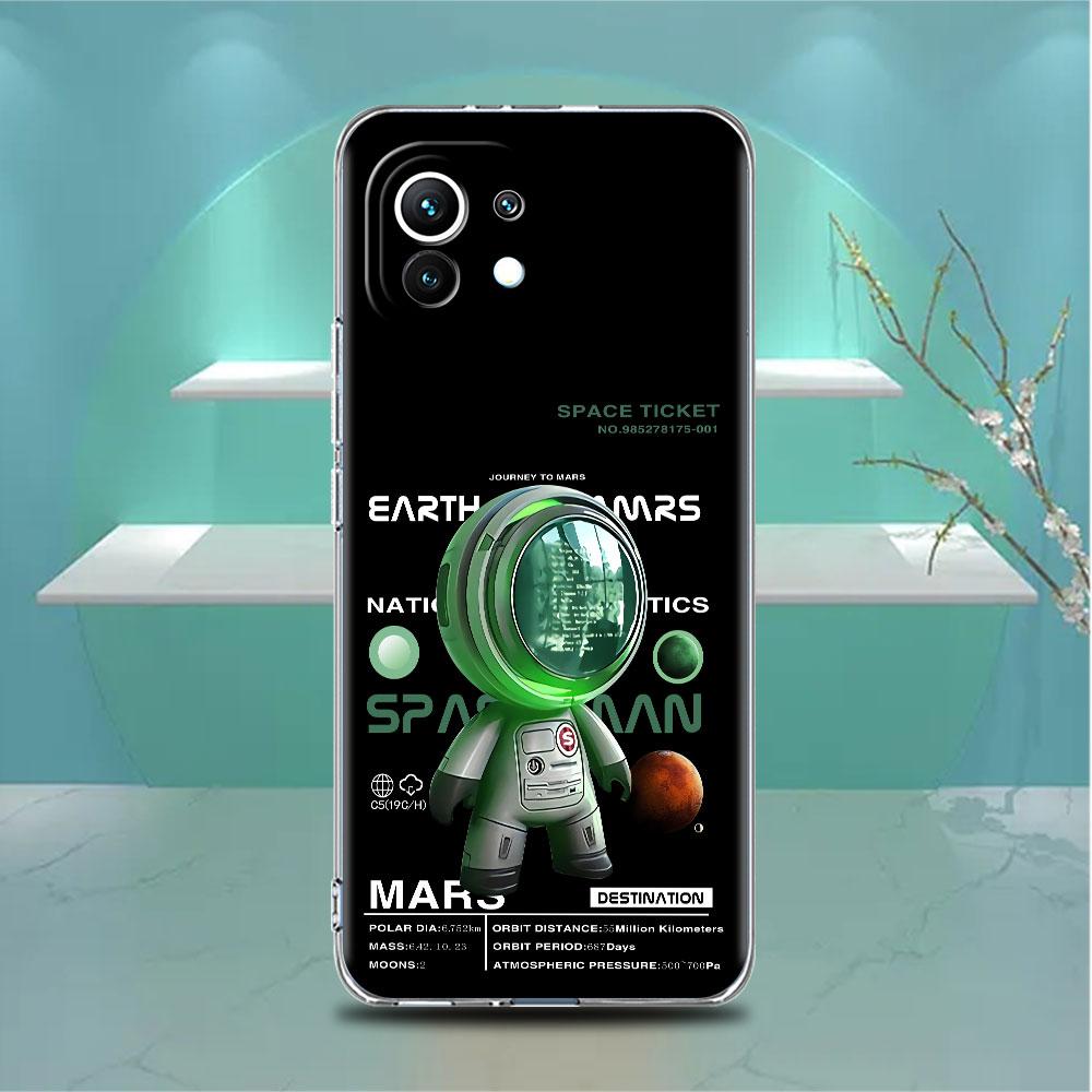 

Роскошный прозрачный чехол с астронавтом для Xiaomi Mi Poco X3 NFC M3 Pro F3 F1 11 Lite 12 Note 10 11T 9T, прозрачный чехол для телефона Redmi Note 9S
