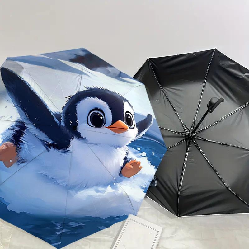 1PC Penguin Snow Umbrella-8-Rib Reinforced Portable Folding Travel Suitable for All Seasons Outdoor Daily Use Is an Ideal Choice -F356
